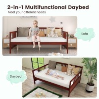 Gorelax Full Daybed Frame, Wooden Sofa Bed Full Size Day Bed Frame With Wood Slat Support & Rails, Dual-Use Sturdy Platform Bed Frame For Bedroom, Living Room, Guest Room, No Box Spring Required