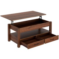 Rolanstar Coffee Table 472 Lift Top Coffee Table With Drawers And Hidden Compartment Retro Central Table With Wooden Lift T