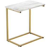 Pipishell C Shaped End Table 27 Inches High Side Table For Couch Slide Under C Table Sofa Side End Table For Living Room