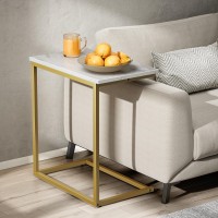 Pipishell C Shaped End Table 27 Inches High Side Table For Couch Slide Under C Table Sofa Side End Table For Living Room