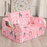 Momcaywex Pink Kids Sofa 2In1 Kids Couch Fold Out Convertible Sofa To Bed For Girls And Boys