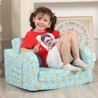 Momcaywex Cute Giraffe Kids Sofa 2In1 Kids Couch Fold Out Convertible Sofa To Bed For Girls And Boys