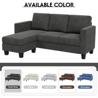 Yeshomy Convertible Sectional 3 Lshaped Couch Soft Seat With Modern Linen Fabric Spacesaving Sofas For Living Room Apartment