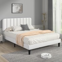 Vecelo Queen Size Upholstered Bed Frame With Adjustable Headboard Velvet Platform Bedframe Mattress Foundation Strong Wood Sla