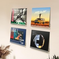 Upsimples 8 Pack Vinyl Record Wall Mount Shelves 12 Vinyl Holder For Album Record Storage Display Clear Acrylic Floating S