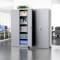 Greenvelly Metal Storage Cabinet 72 Tall Locking Steel Storage Cabinet With 2 Doors And 4 Adjustable Shelves Metal File Cab