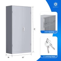 Greenvelly Metal Storage Cabinet 72 Tall Locking Steel Storage Cabinet With 2 Doors And 4 Adjustable Shelves Metal File Cab