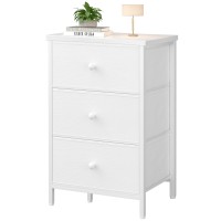 Boluo White Night Stand With Drawers 3 Drawer Dresser For Bedroom Tall Nightstand For Closet Dorm Modern Bedside Table