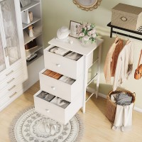 Boluo White Night Stand With Drawers 3 Drawer Dresser For Bedroom Tall Nightstand For Closet Dorm Modern Bedside Table