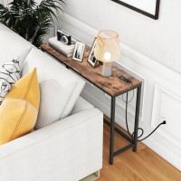 Homerecommend Console Table With Power Outlets And Usb Ports,Sofa Tables With Charging Station,For Hallway, Entryway,Behind Couch Table,Rustic Brown