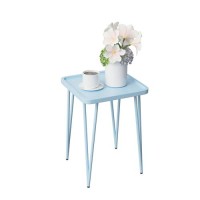 Palama Square Side Table For Living Room, Small Square Table With Metal Frame, Modern Home D?Or Small Accent Table, Easy Assembly Blue Bedside Table, Small Table