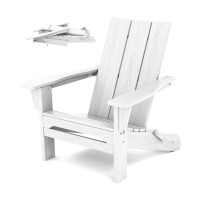 Serwall Modern Folding Adirondack Chair White