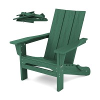 Serwall Modern Folding Adirondack Chair Green