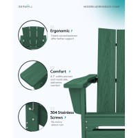 Serwall Modern Folding Adirondack Chair Green