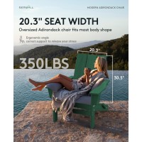 Serwall Modern Folding Adirondack Chair Green