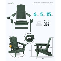 Serwall Adjustable Folding Adirondack Chair Green