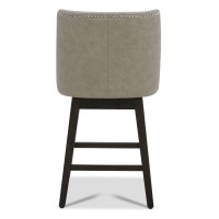 Chita Counter Height Swivel Barstools Fsc Certified 26 H Seat Height Upholstered Bar Stools Set Of 2 Faux Leather In Stone G