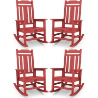 Serwall Outdoor Rocking Chair Red Set Of 4