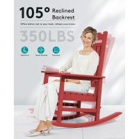 Serwall Outdoor Rocking Chair Red Set Of 4