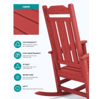 Serwall Outdoor Rocking Chair Red Set Of 4