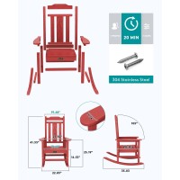 Serwall Outdoor Rocking Chair Red Set Of 4