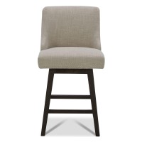 Chita Counter Height Swivel Barstool Fsc Certified 26 H Seat Height Upholstered Bar Stool Performance Fabric In Tan