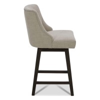 Chita Counter Height Swivel Barstool Fsc Certified 26 H Seat Height Upholstered Bar Stool Performance Fabric In Tan