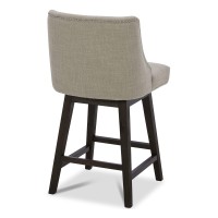 Chita Counter Height Swivel Barstool Fsc Certified 26 H Seat Height Upholstered Bar Stool Performance Fabric In Tan