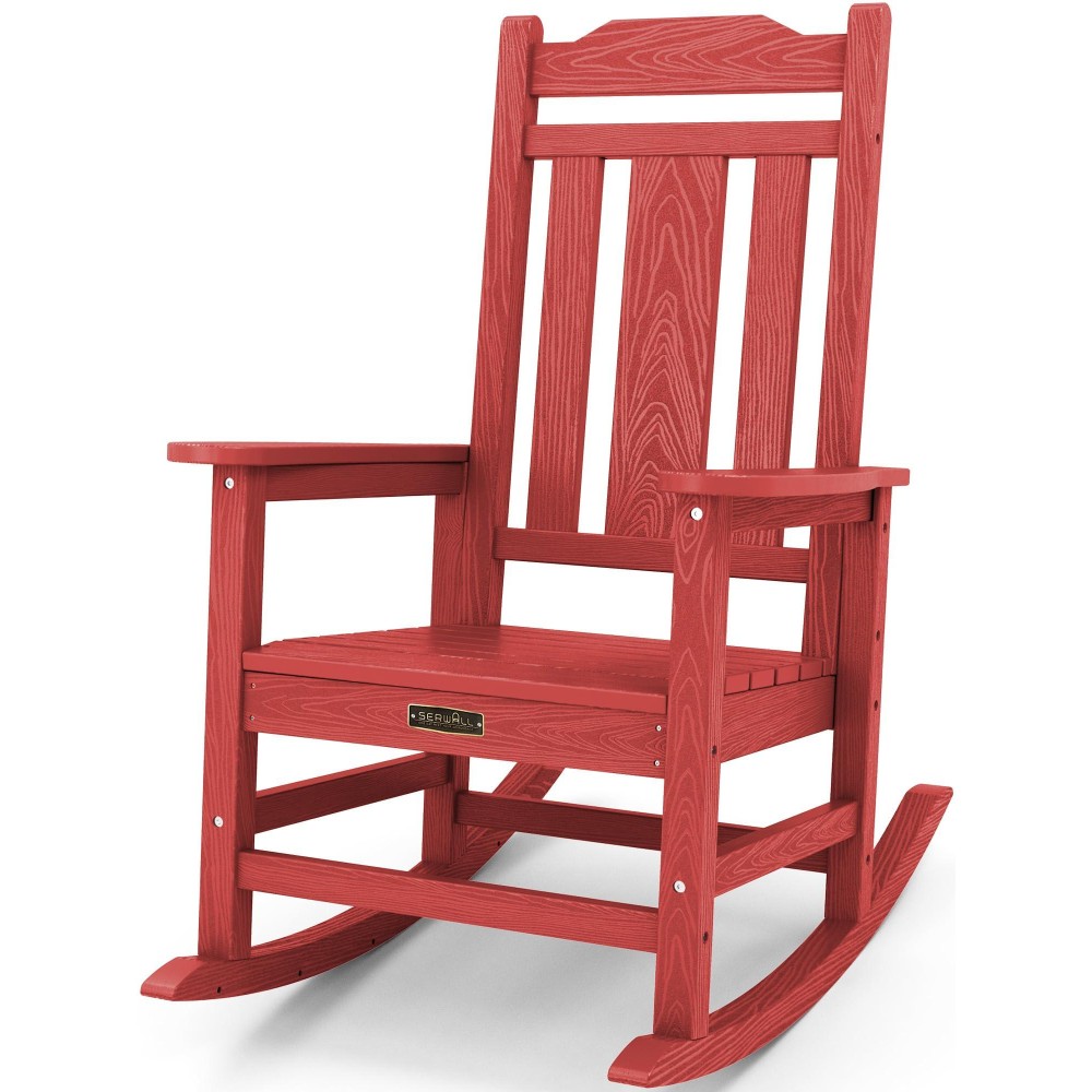 Serwall Outdoor Rocking Chair Red