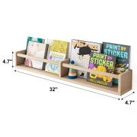 Fixwal Nursery Bookshelves 32In Floating Bookshelves For Wall Set Of 3 Wood Wall Mounted Book Shelves For Baby Nursery Decor