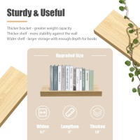 Floating Shelves For Wall Natural Wood Shelf Rustic Home Decor For Bathroom Kitchen Bedroom 30 Inch Hanging Mounted Invisible