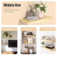 Floating Shelves For Wall Natural Wood Shelf Rustic Home Decor For Bathroom Kitchen Bedroom 30 Inch Hanging Mounted Invisible