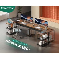 Aodk 53 Inch L Shaped Computer Desk With Drawers Corner Desk With Power Outlets Reversible Storage Shelves Movable Cpu Stand