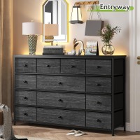 Enhomee Black Dresser Dresser For Bedroom Dresser With 13 Storage Drawer Dressers Chests Of Drawers For 55 Tv Black Dres