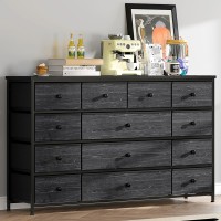 Enhomee Black Dresser Dresser For Bedroom Dresser With 13 Storage Drawer Dressers Chests Of Drawers For 55 Tv Black Dres