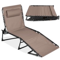 Best Choice Products Patio Chaise Lounge Chair Portable Outdoor Folding Recliner For Lawn W 8 Positions Handles 300Lb Capac