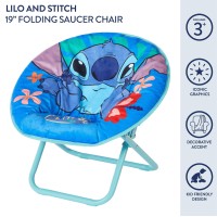 Idea Nuova Disney Stitch 19 Frame Folding Toddler Saucer Chair With Cushion Ages 3