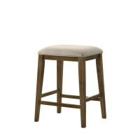 Sasha Walnut Counter Height Stool with Upholstered Seat