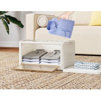 Homidec Closet Organizers And Storage 93Qt 3 Pack Closet Organizer Boxes For Clothes Stackable Storage Bins Foldable Storage Box