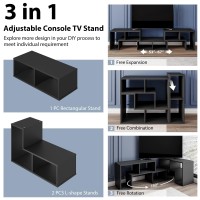 Kotek Tv Stand For 50 55 60 65 Inch Tv, 3 Pieces Free Combination Bookshelf Organizer, Tv Console Table With Open Storage Shelves, Modern Entertainment Center For Living Room, Bedroom