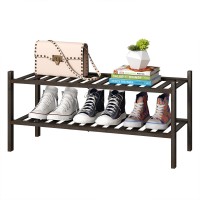 Filwh Bamboo Shoe Rack Stackable Shoe Shelf Storage Organizer For Unit Entryway Hallway And Closet Sturdy Freestanding Shoe Shel