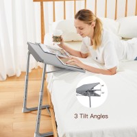 Adjustable Tv Tray Table Tv Dinner Tray On Bed Sofa Comfortable Folding Table With 6 Height 3 Tilt Angle Adjustments Gra