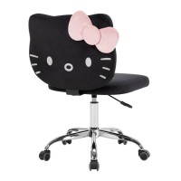 Impressions Vanity Hello Kitty Kawaii Swivel Vanity Chair For Makeup Room Adjustable Height Cute Desk Chair With Wheels Rolling