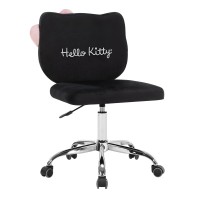 Impressions Vanity Hello Kitty Kawaii Swivel Vanity Chair For Makeup Room Adjustable Height Cute Desk Chair With Wheels Rolling