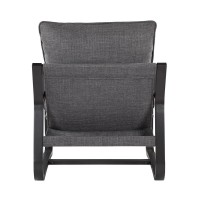 Comfort Point Sling Chair Upholstered In Charcoal Gray Fabric With Metal Frame