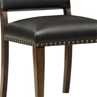 Comfort Pointe Denver Brown Faux Leather Dining Chair With Nail Heads - Set Of 2