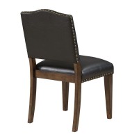 Comfort Pointe Denver Brown Faux Leather Dining Chair With Nail Heads - Set Of 2