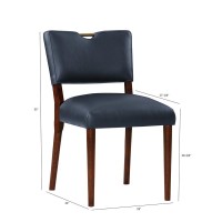 Comfort Pointe Bonito Midnight Blue Faux Leather Dining Chair - Set Of 2