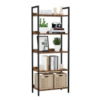 Numenn Bookshelf 5 Tier Bookshelves Home Office Bookcase Shelf Storage Organizer Free Standing Storage Shelving Unit For Bedr