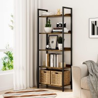 Numenn Bookshelf 5 Tier Bookshelves Home Office Bookcase Shelf Storage Organizer Free Standing Storage Shelving Unit For Bedr